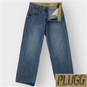 Vintage Y2K Plugg Baggy Skate Denim‎ Blue Jeans Size 32x30 Loose
